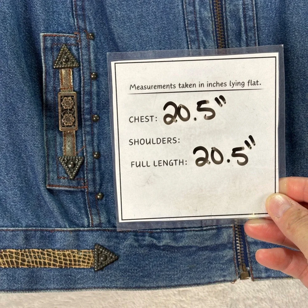 Vtg Nancy Bolen City Girl Womens Denim Western Jacket Blue Corduroy Trim Size 10